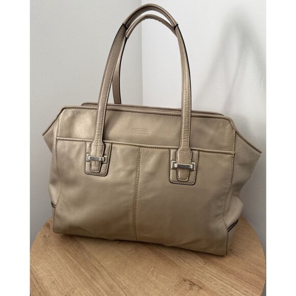 Coach Taylor Leather Alexis Carryall Tote bag in Champaign Gold F25205 Preppy - Picture 1 of 9